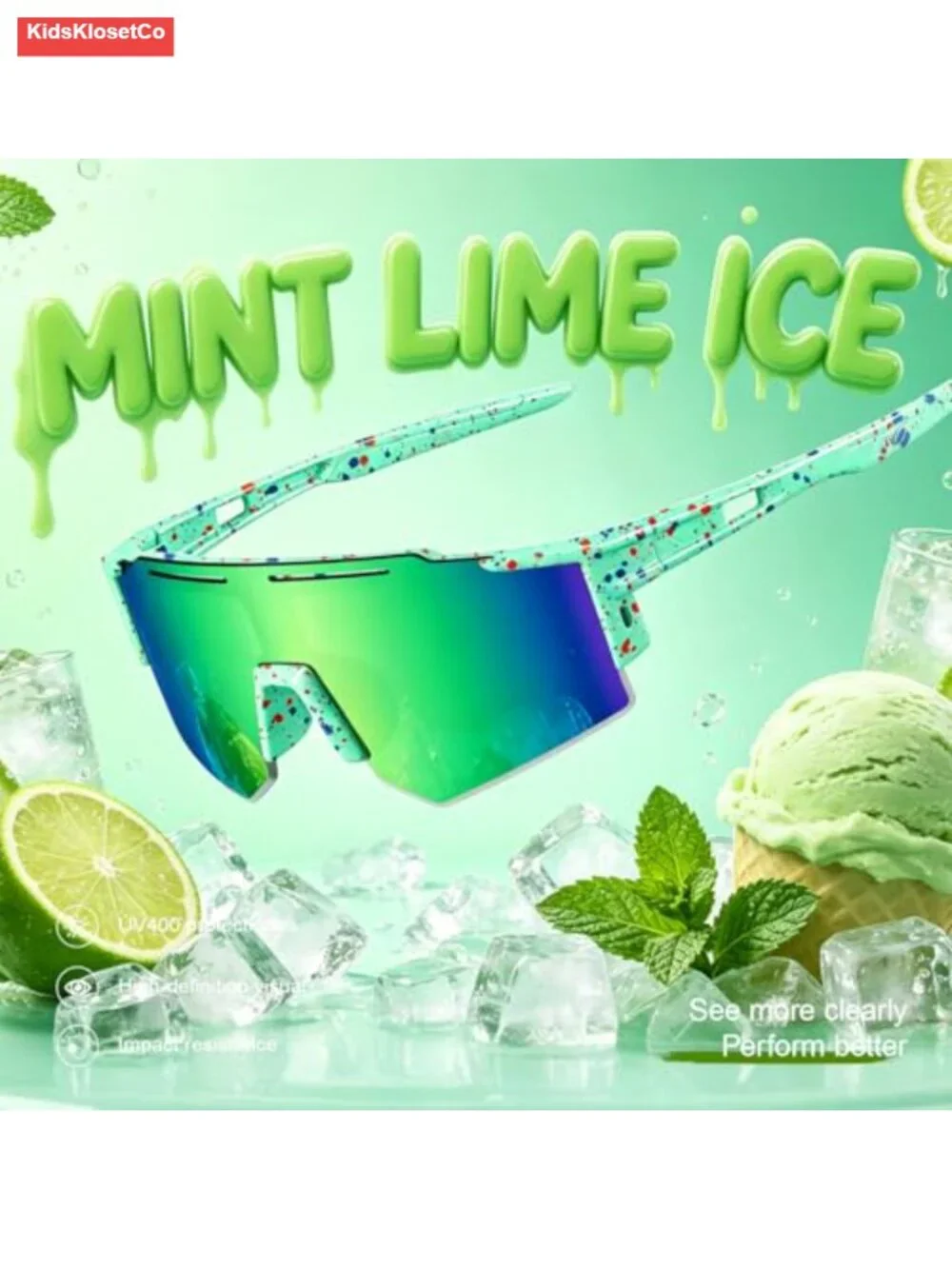 Oversized Kids Sunglasses Youth Baseball Sun Glasses UV400 Protection Goggles